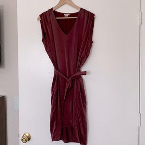 COPY - Wine colored silk dress